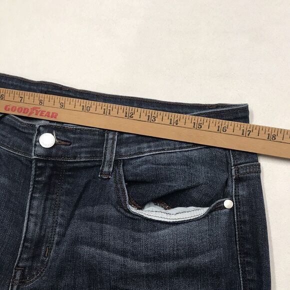 JUDY BLUE Skinny Jeans Women 34x28 Slim Fit Dark Wash Blue Distressed Fray Cuff - Picture 14 of 16